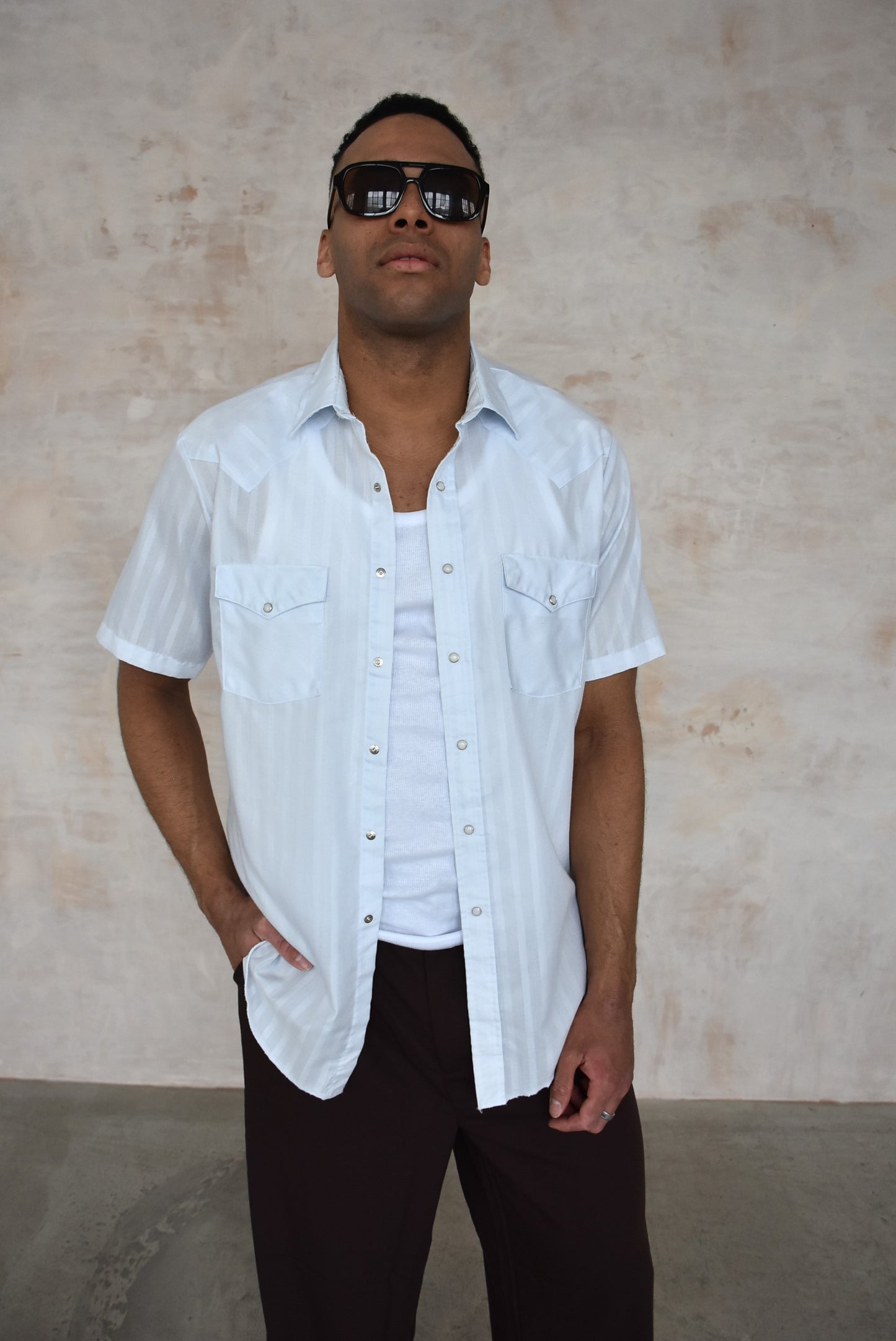 Vintage Blue Short Sleeved Shirt