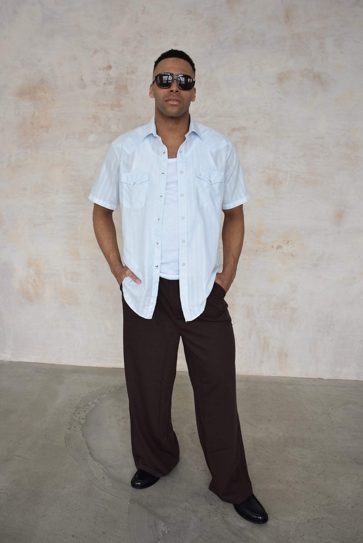 Vintage Blue Short Sleeved Shirt