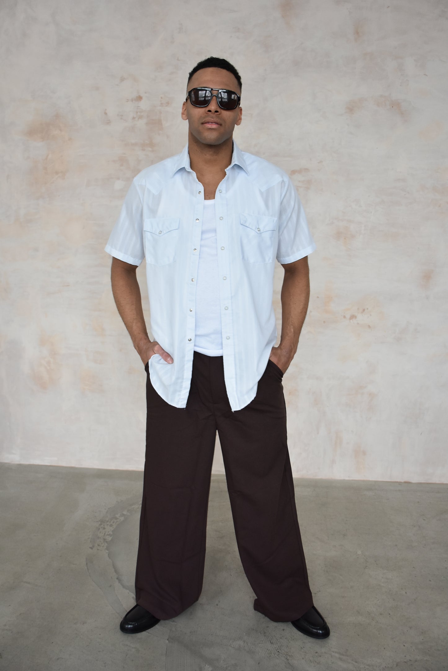 Vintage Blue Short Sleeved Shirt
