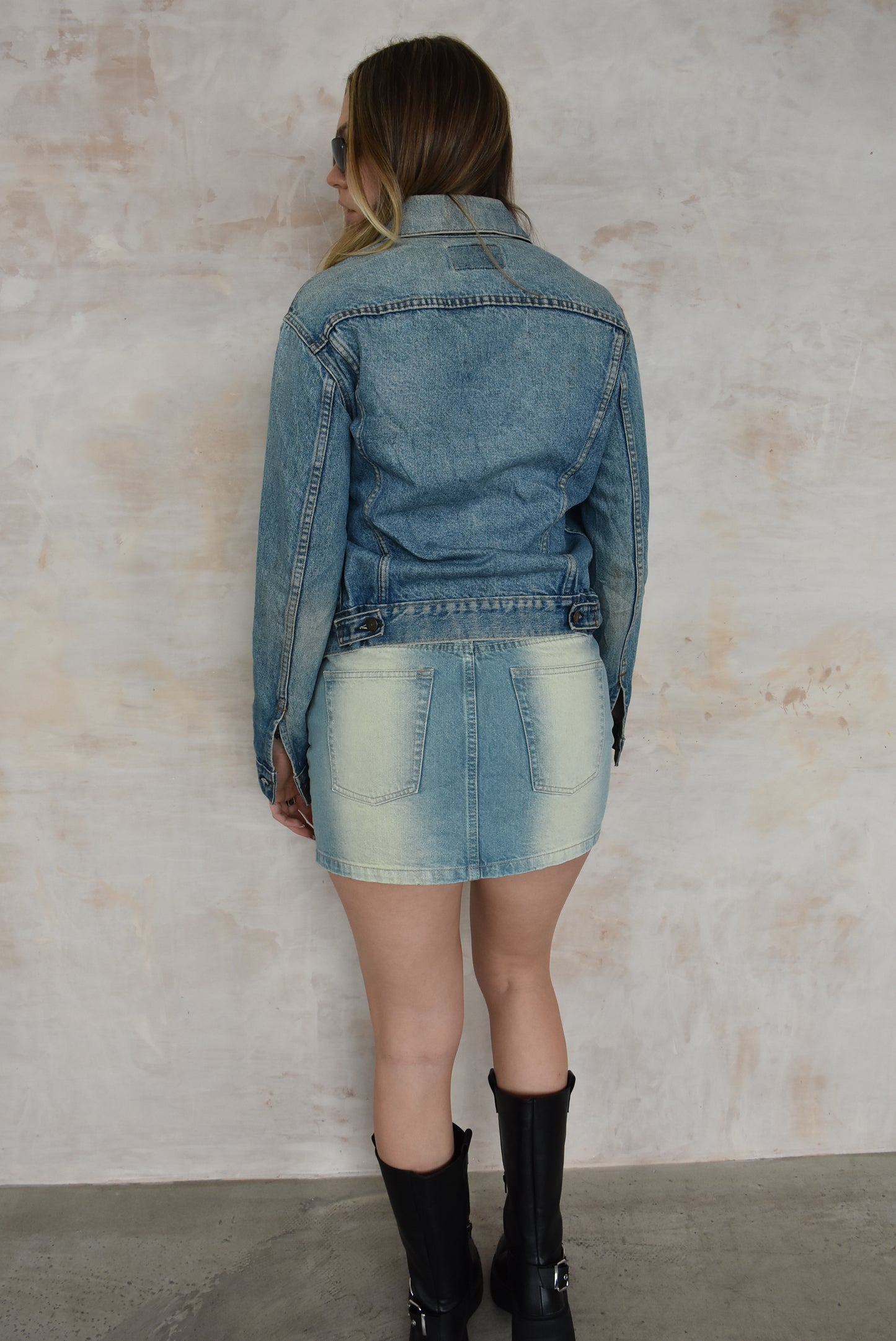 Vintage Acid Wash Denim Skirt