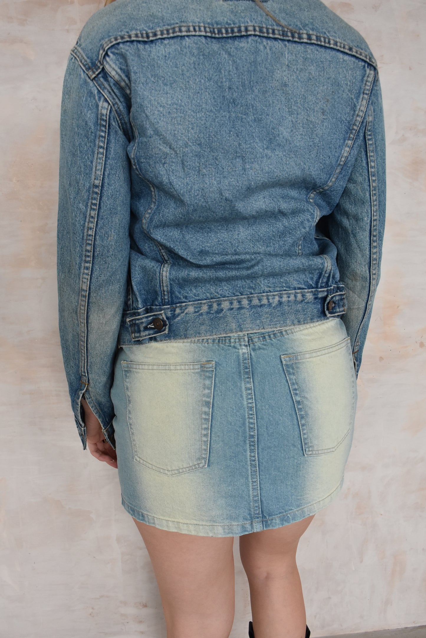 Vintage Acid Wash Denim Skirt