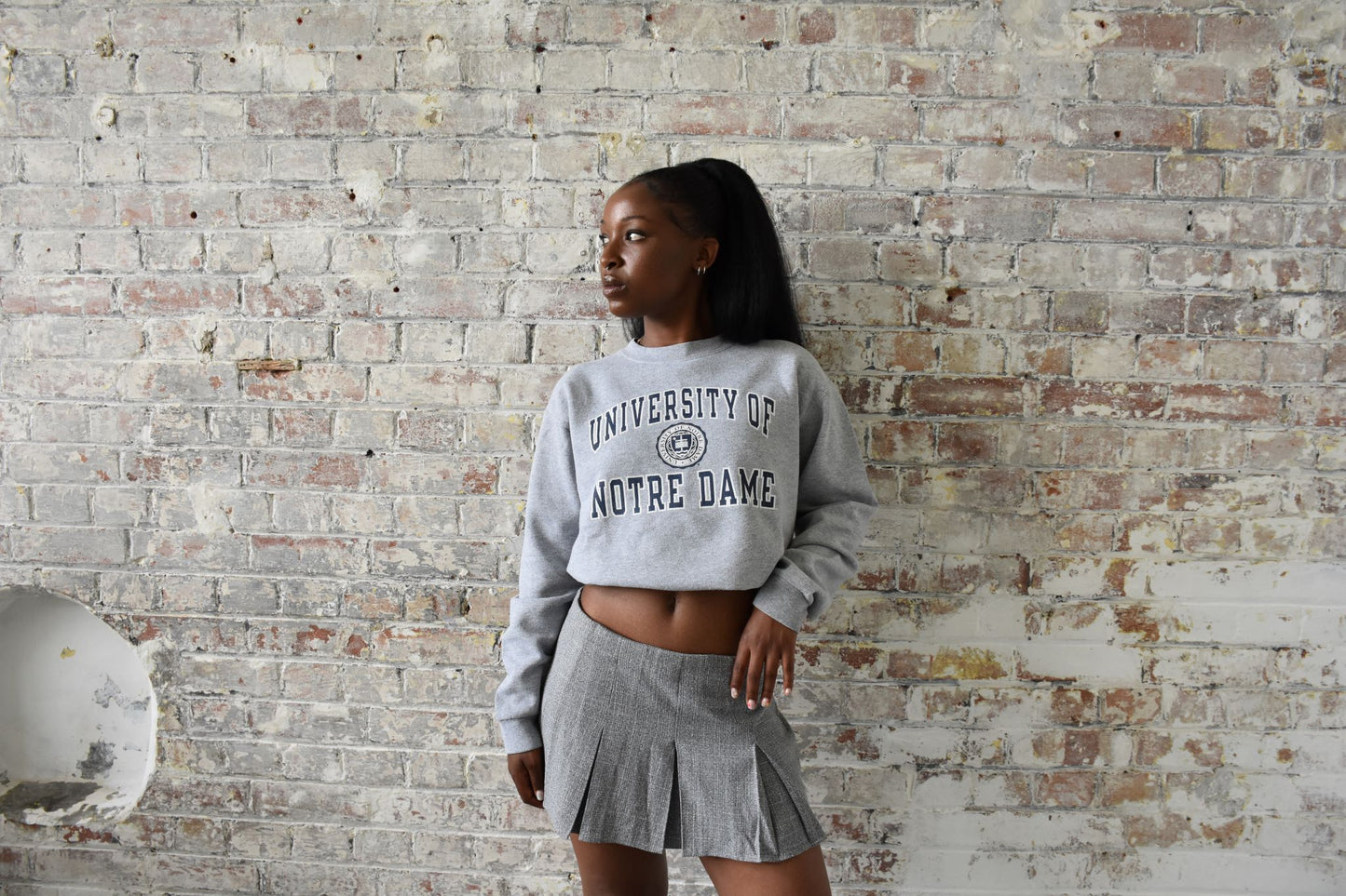 Vintage Champion Varsity Sweatshirt in Grey