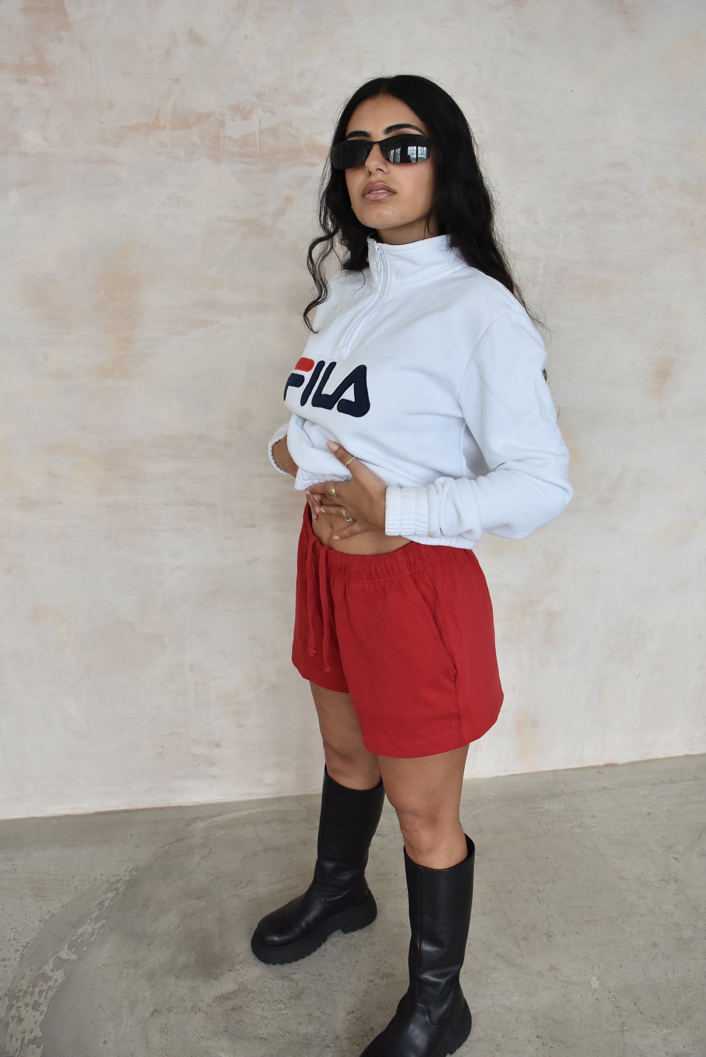 Vintage Fila Quarter Zip Jumper in White