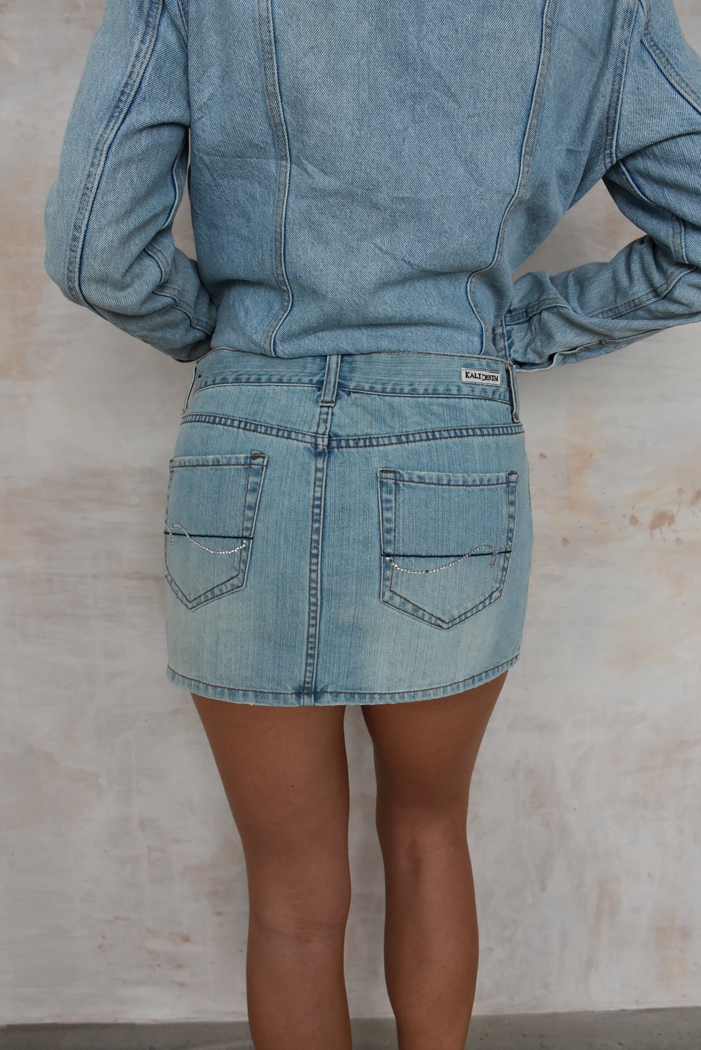 Vintage Y2K Denim Skirt with Diamante detail