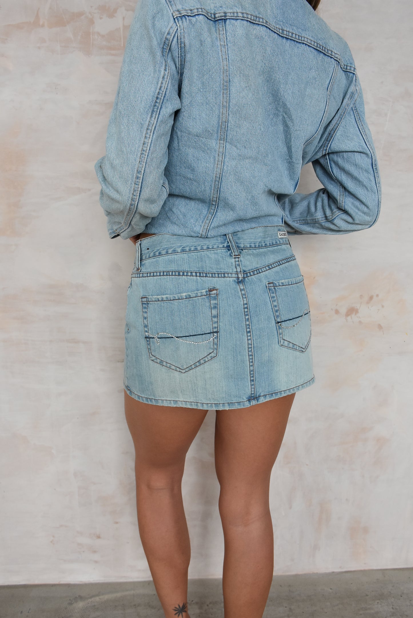 Vintage Y2K Denim Skirt with Diamante detail