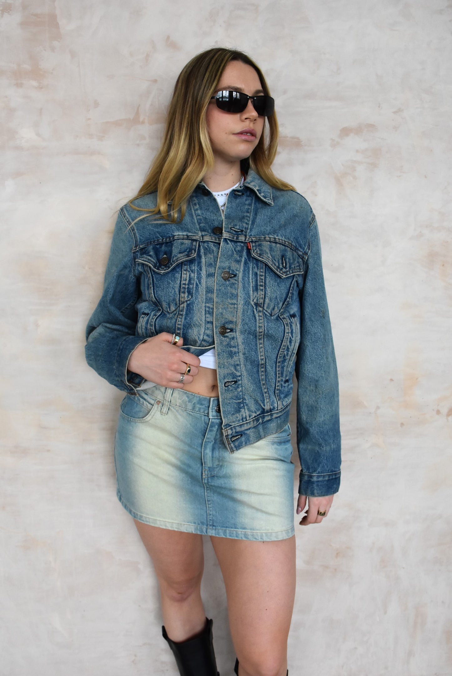 Vintage Acid Wash Denim Skirt