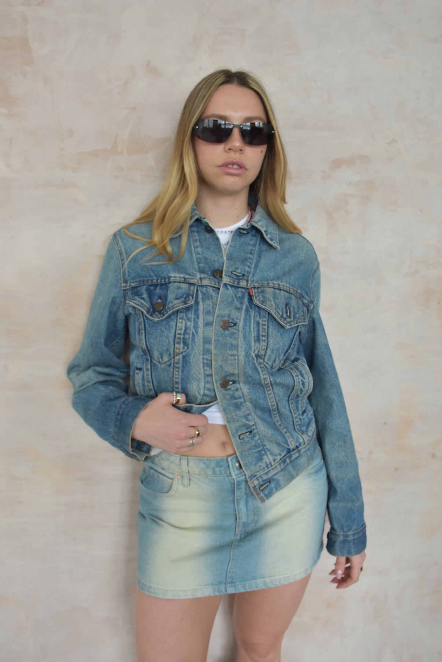 Vintage Acid Wash Denim Skirt