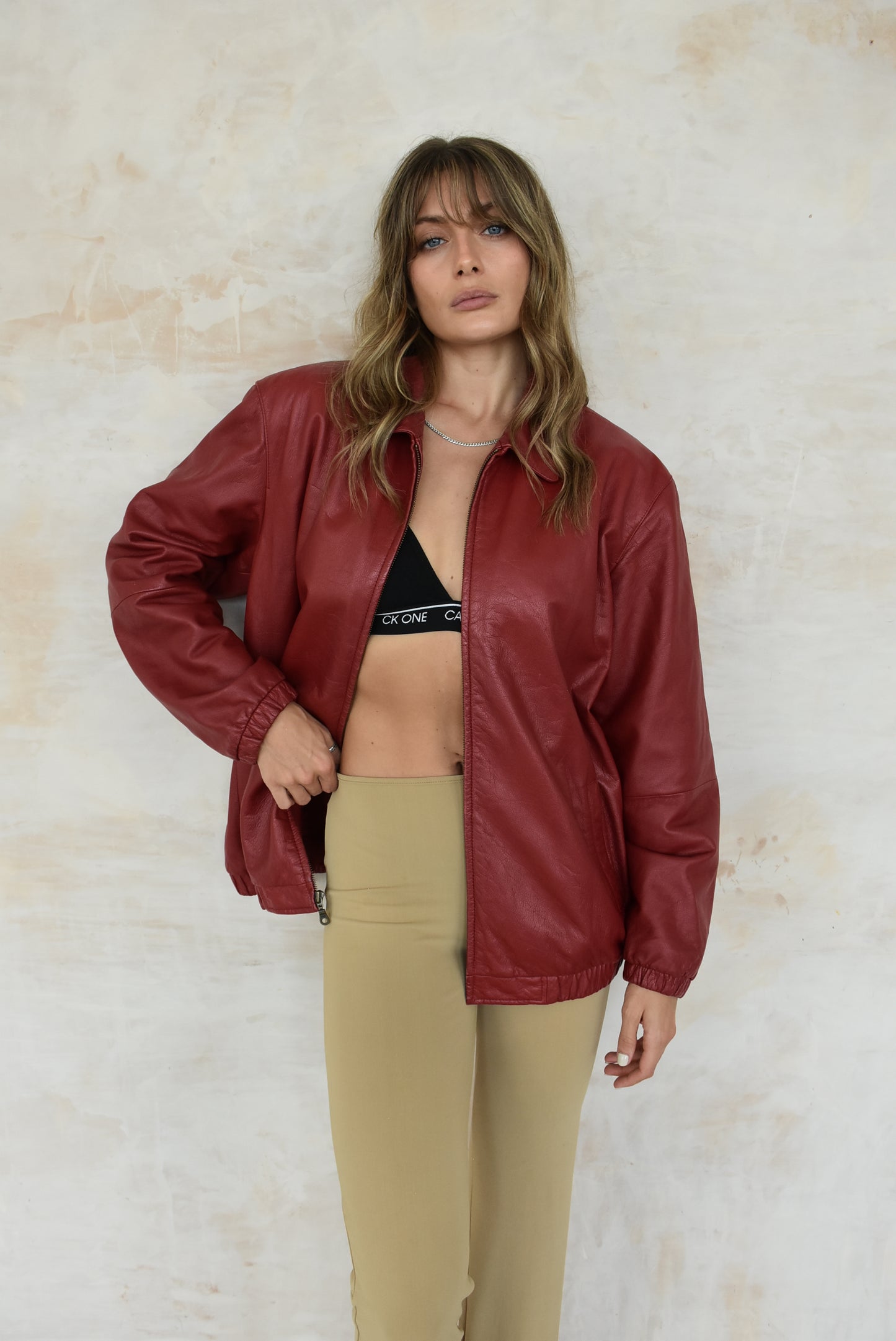 Vintage Red Leather Jacket