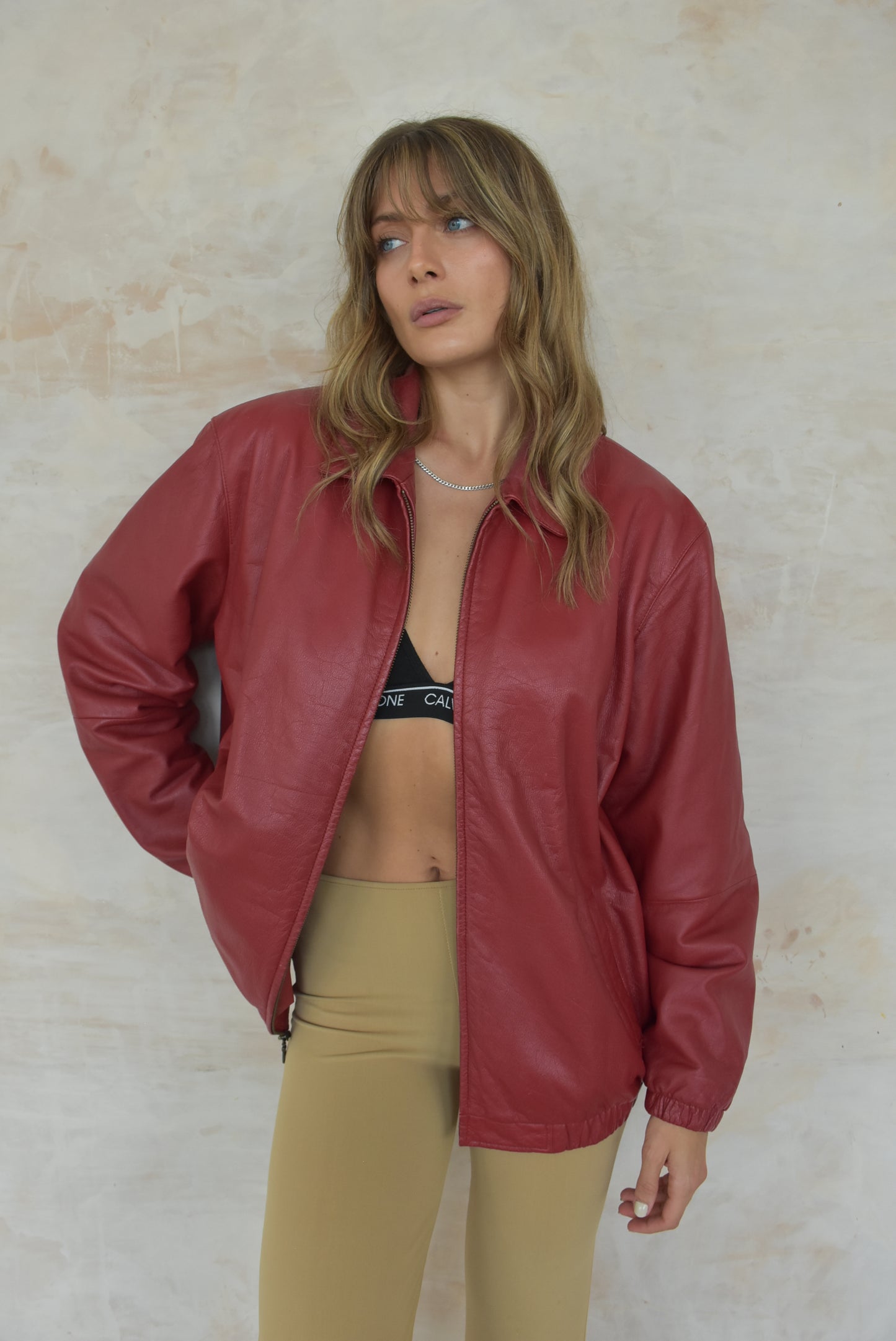 Vintage Red Leather Jacket