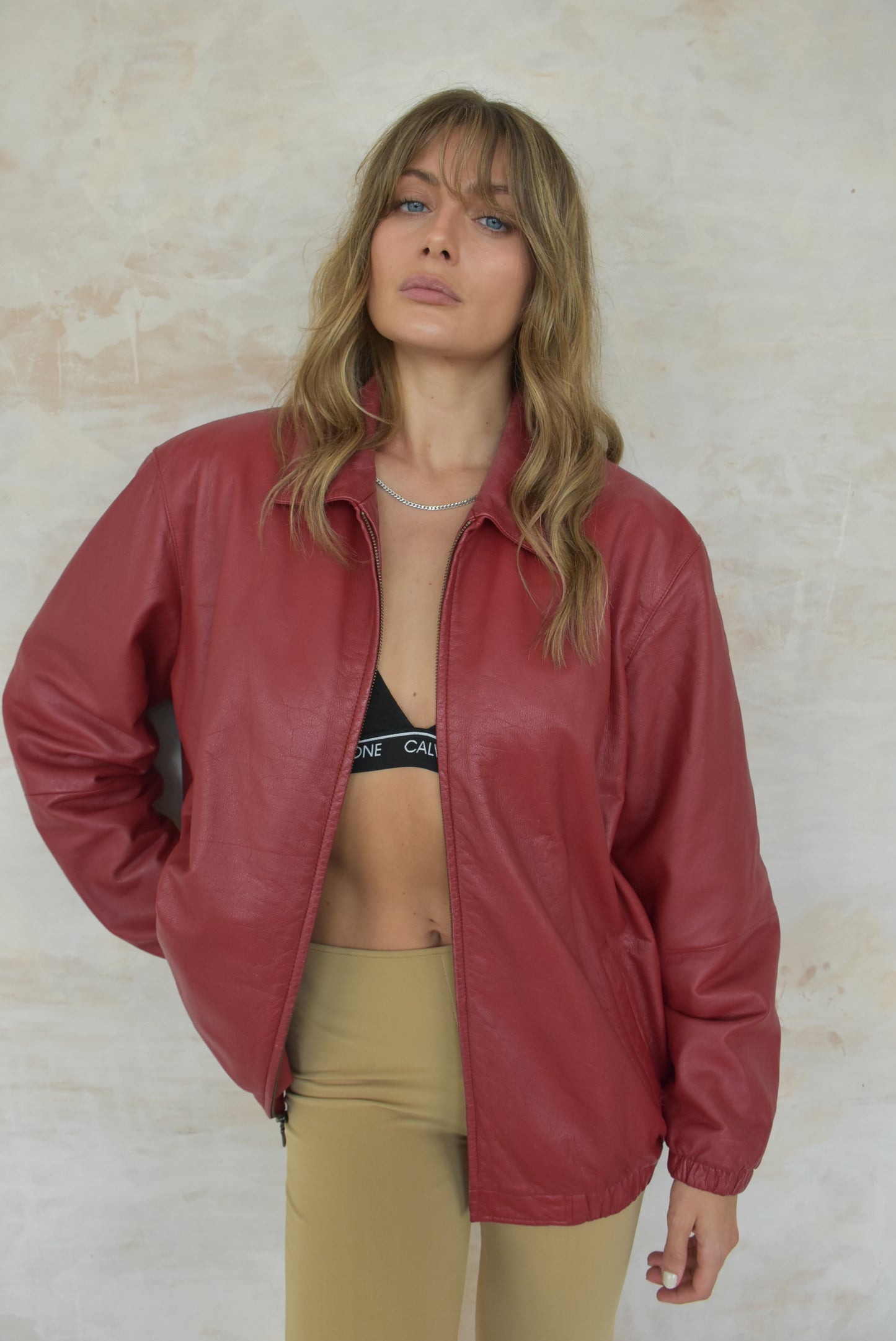 Vintage Red Leather Jacket