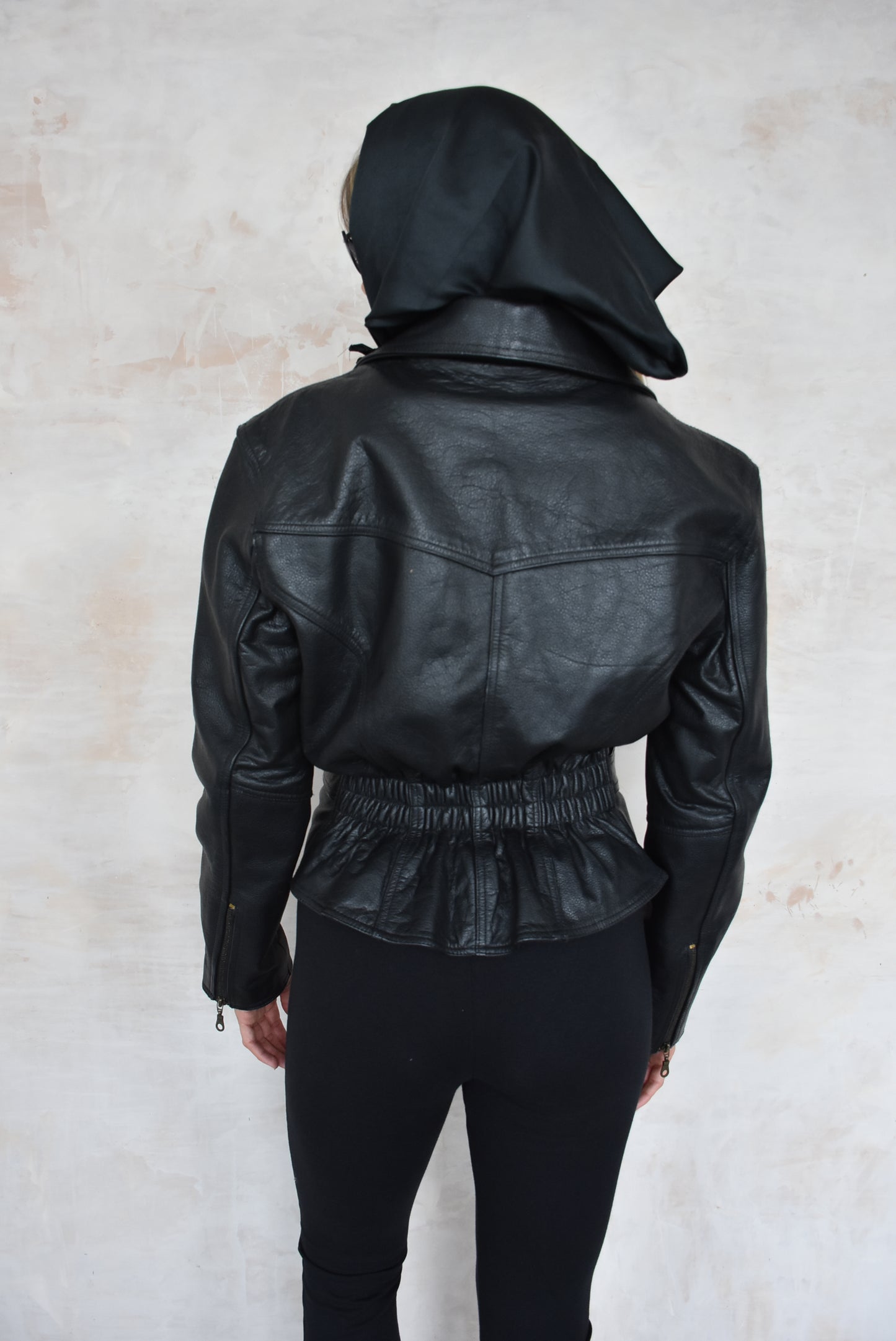 Vintage Black Leather Biker Jacket