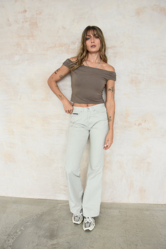 Vintage Flared Trousers in beige