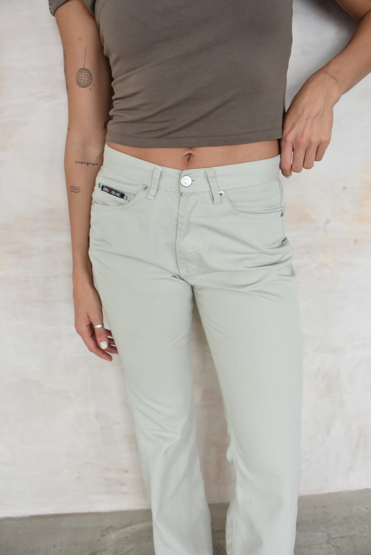 Vintage Flared Trousers in beige