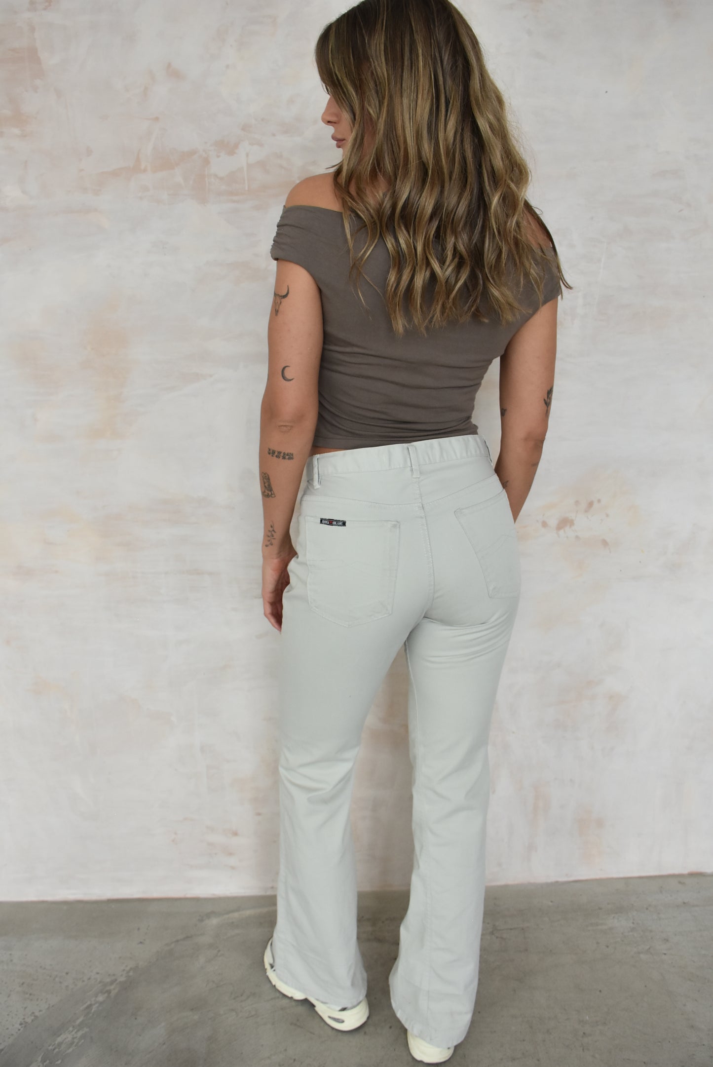 Vintage Flared Trousers in beige