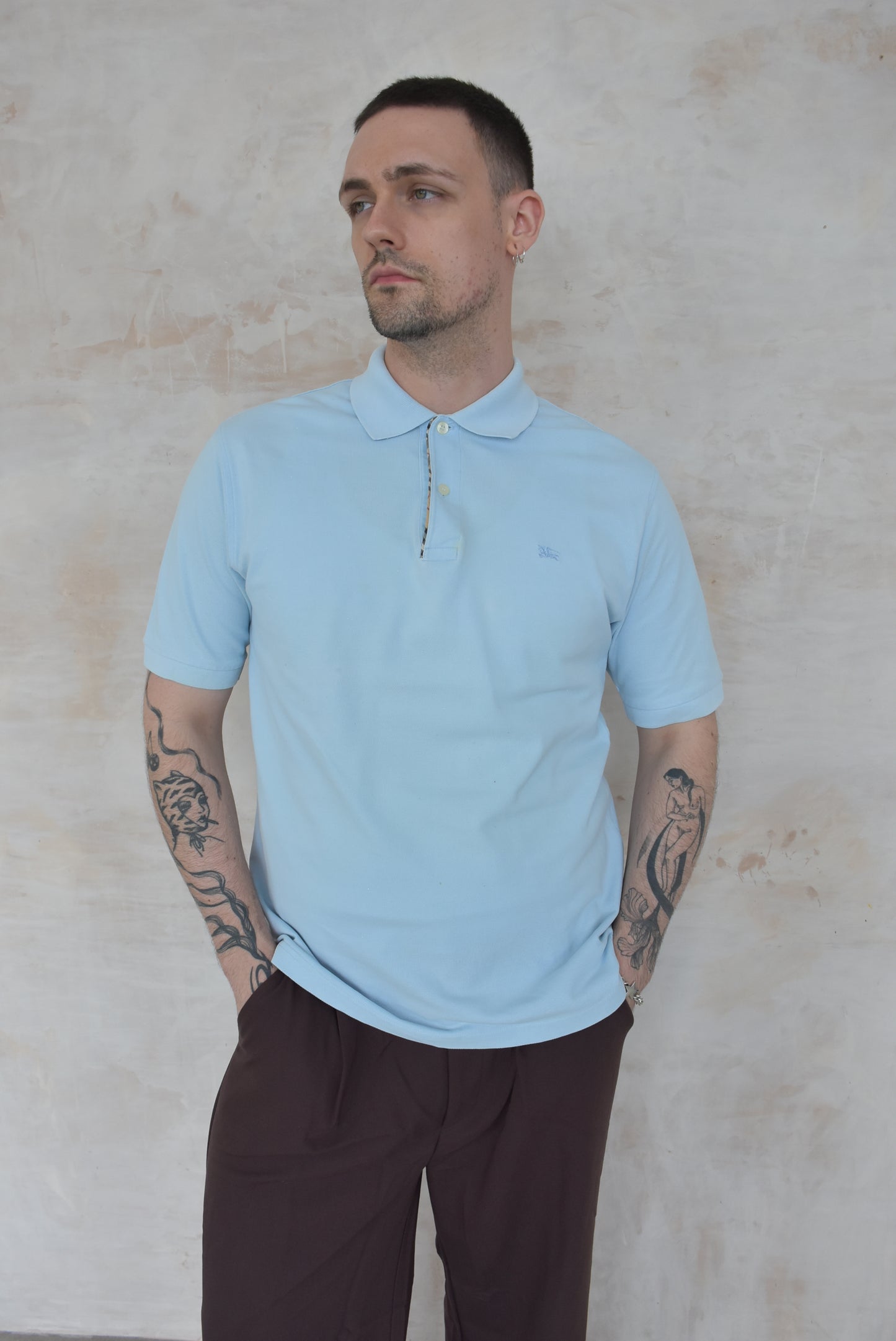 Vintage Burberry Polo Top in Blue