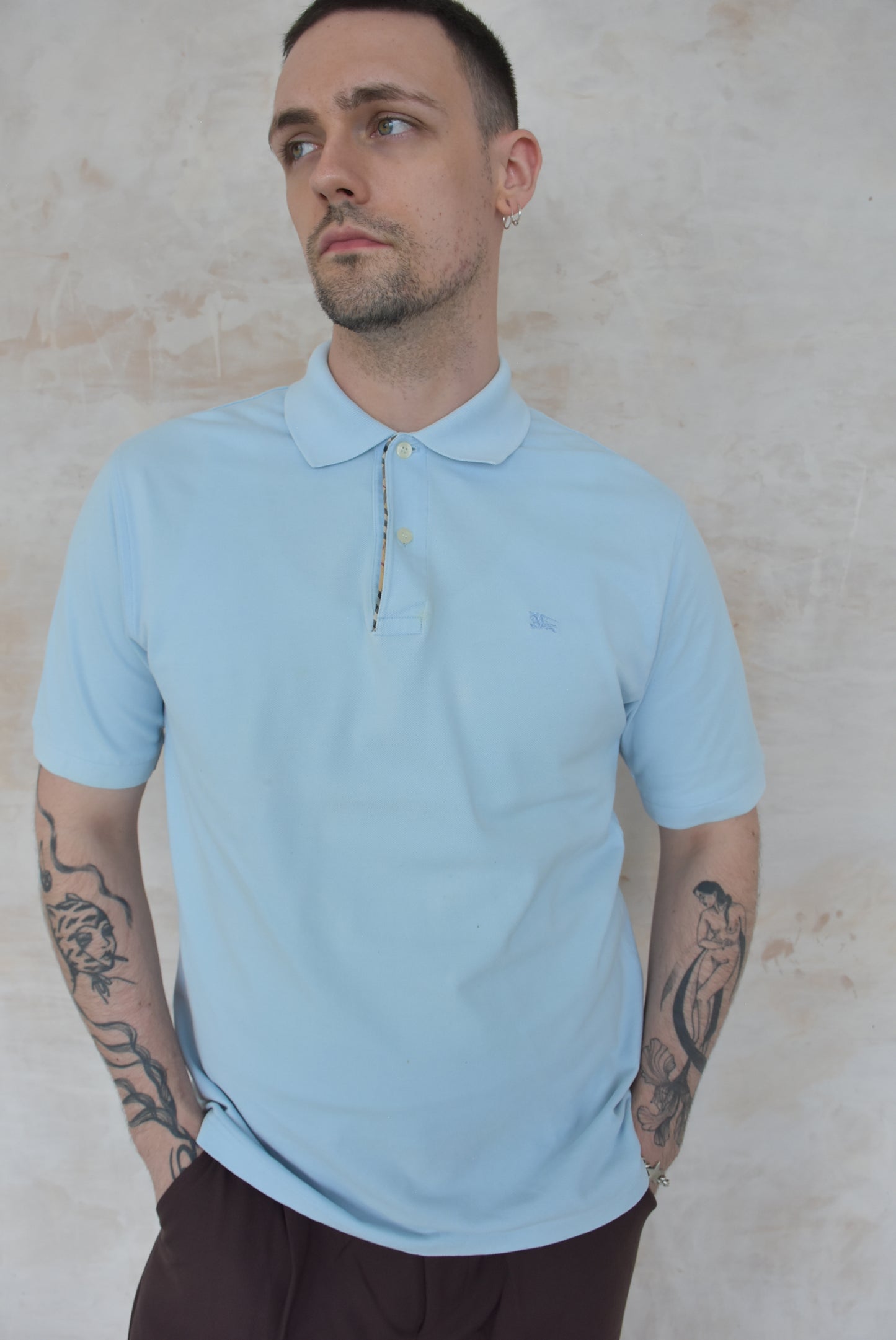 Vintage Burberry Polo Top in Blue