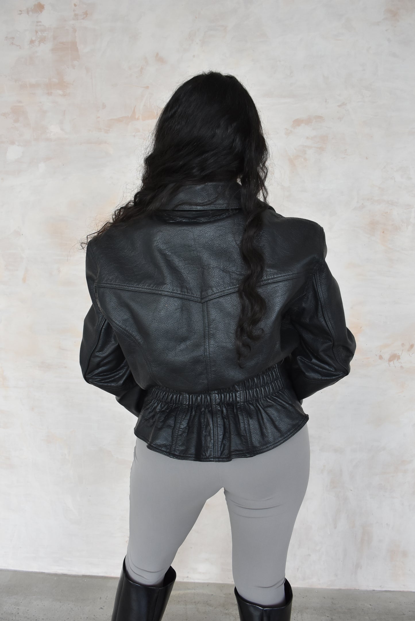 Vintage Black Leather Biker Jacket