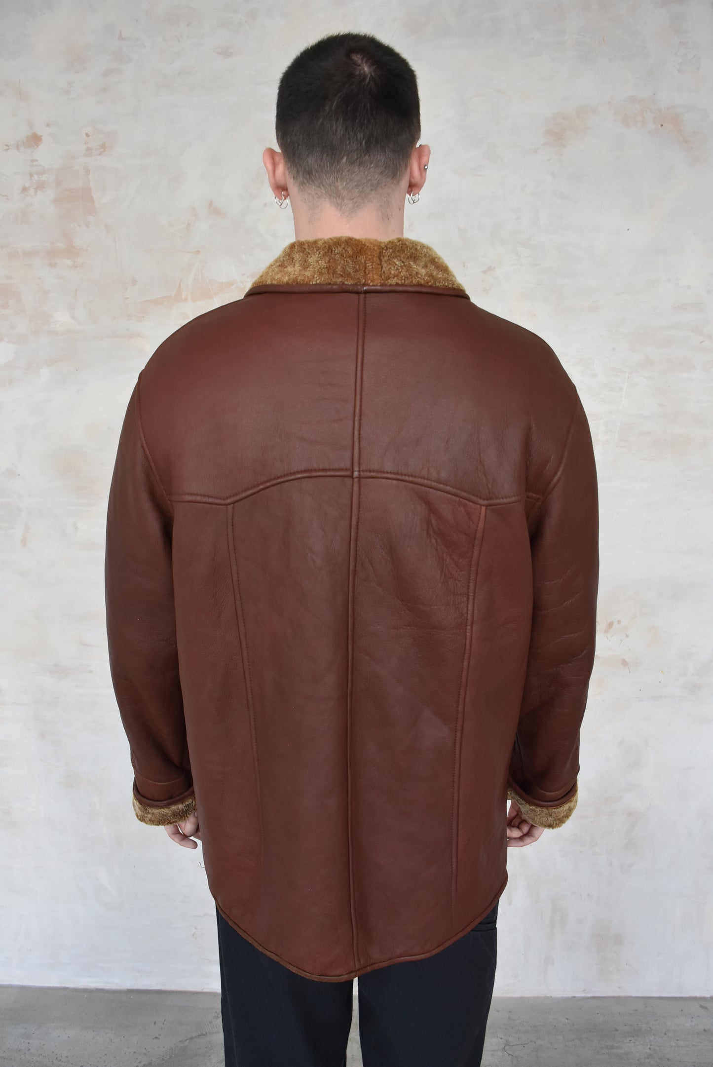 Vintage Brown Leather Coat