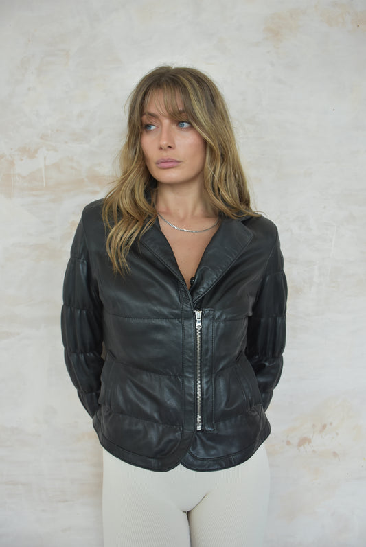 Vintage Y2K Black Leather Jacket