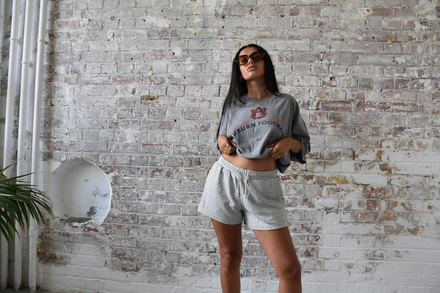 Vintage Reworked Nike Cropped T-shirt in Grey