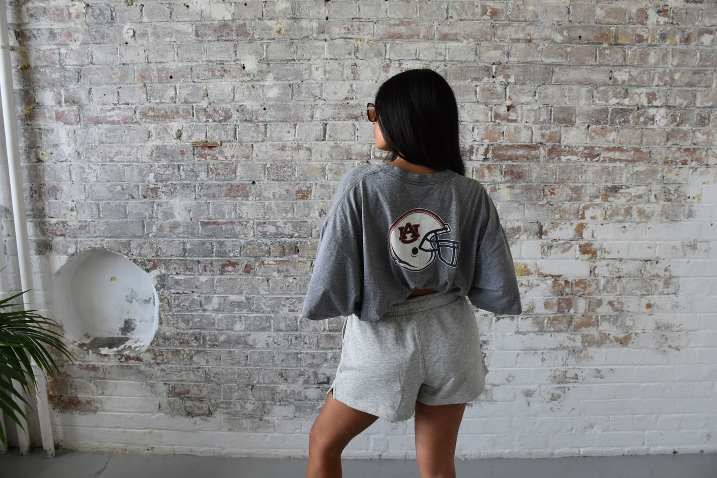 Vintage Reworked Nike Cropped T-shirt in Grey