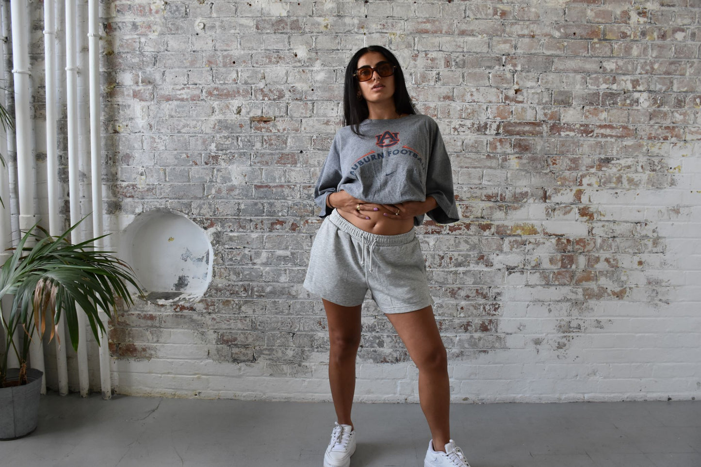 Vintage Reworked Nike Cropped T-shirt in Grey