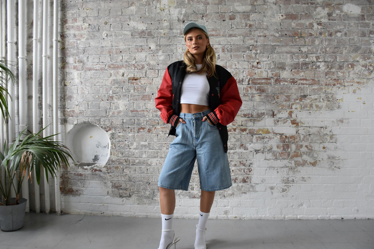 Vintage American Athletics Varsity Jacket in black and red