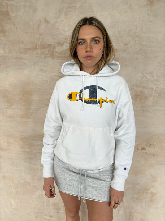 Vintage Champion Hoodie in White