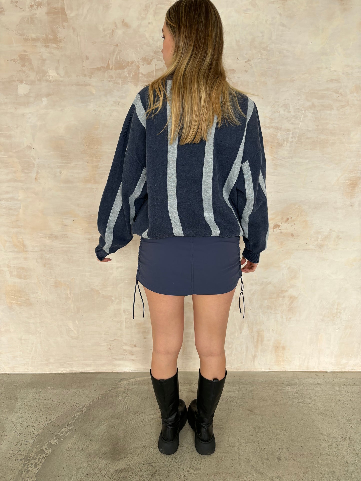 Vintage Striped Sweatshirt in Grey & Navy