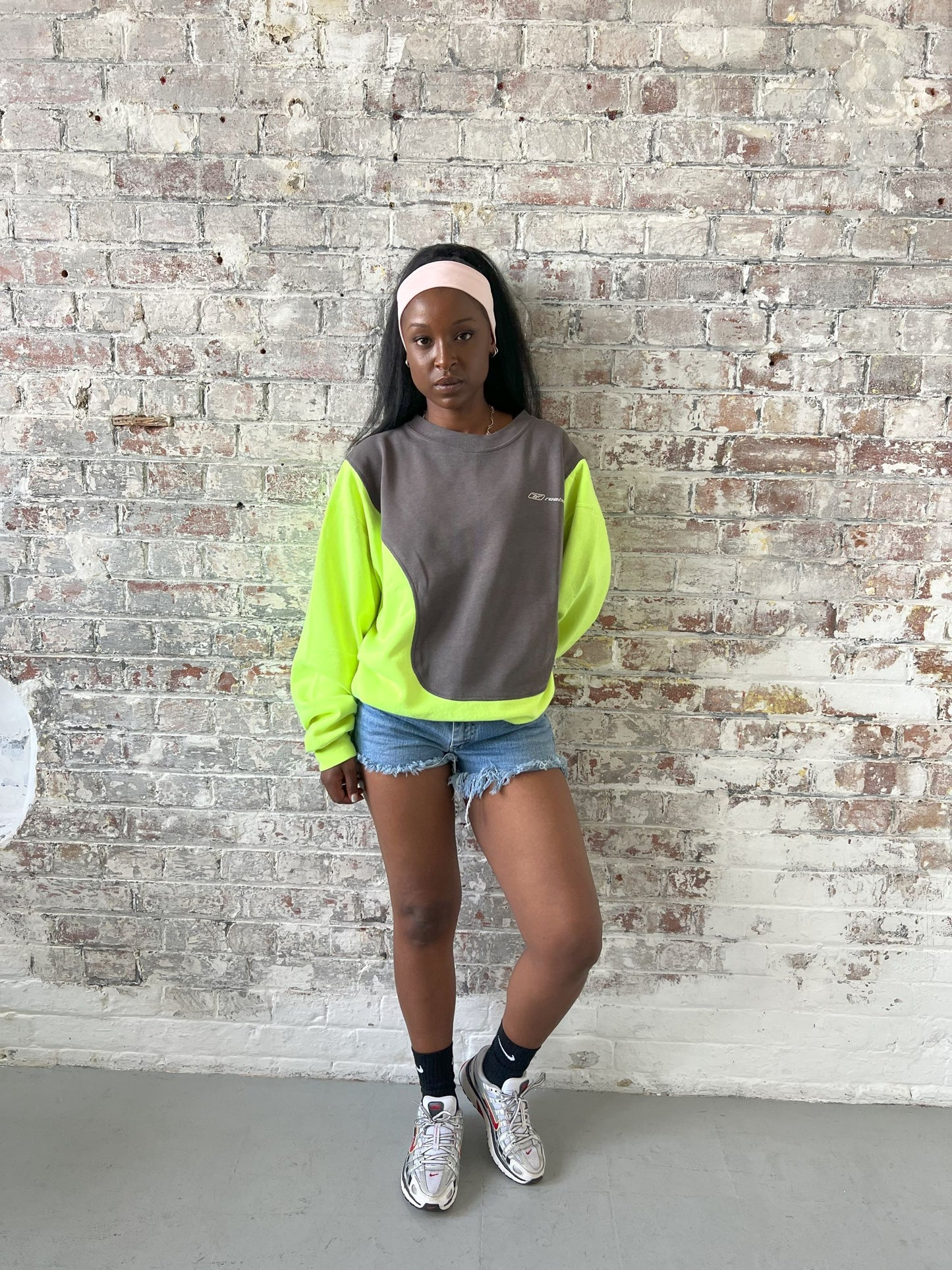 Vintage Reworked Reebok Sweatshirt in Brown & Green