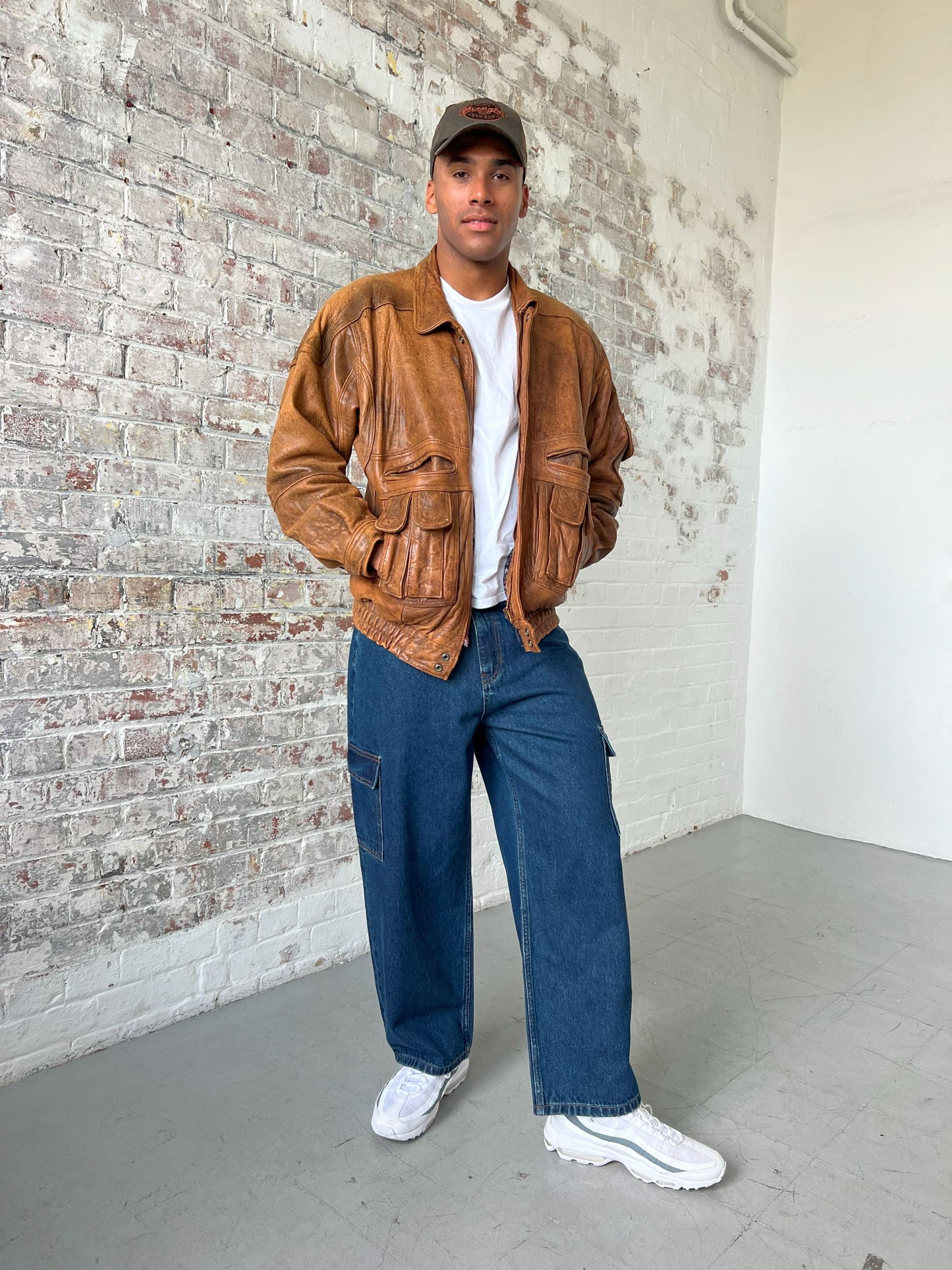 Vintage Leather Jacket in Brown