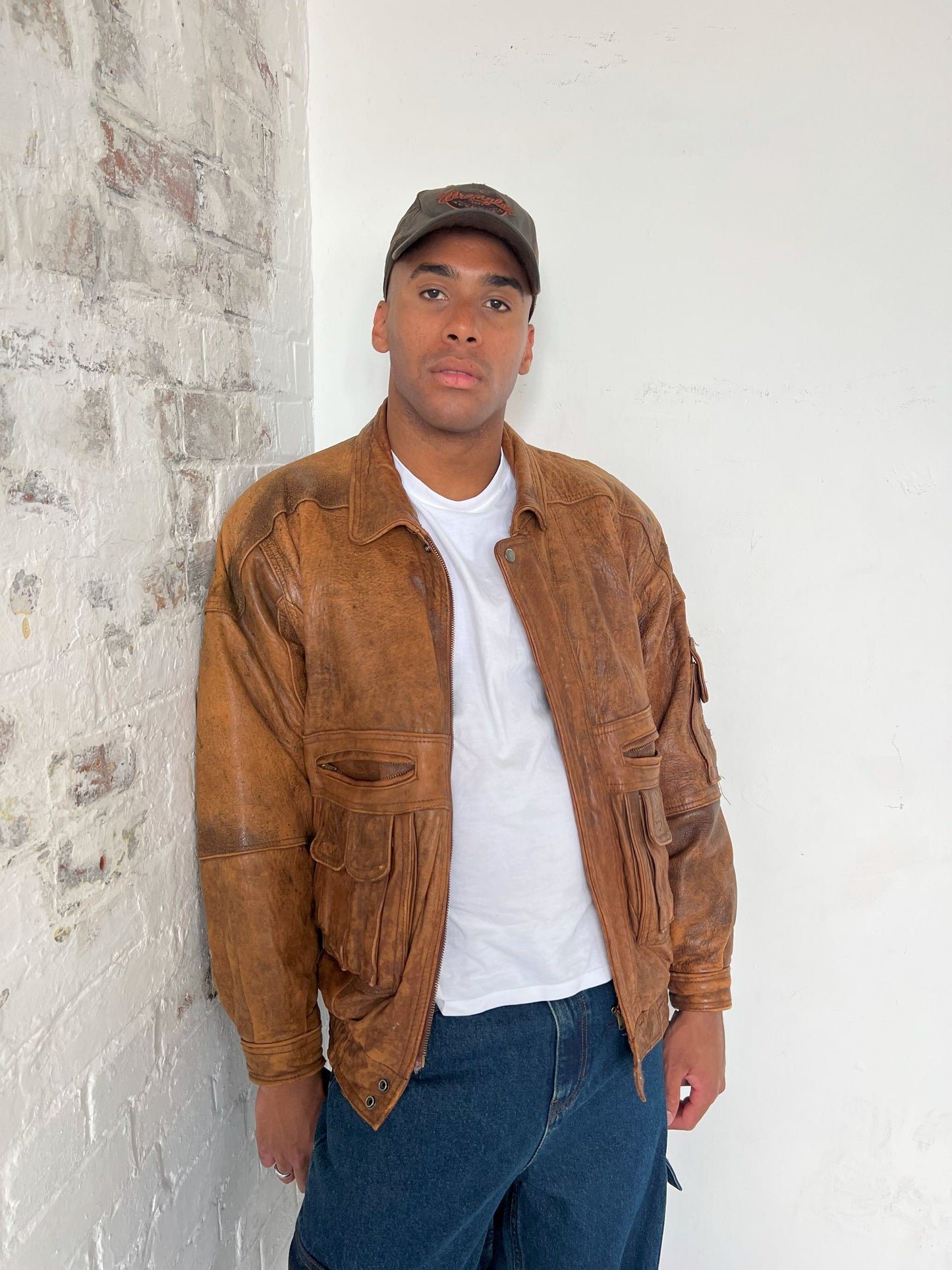 Vintage Leather Jacket in Brown