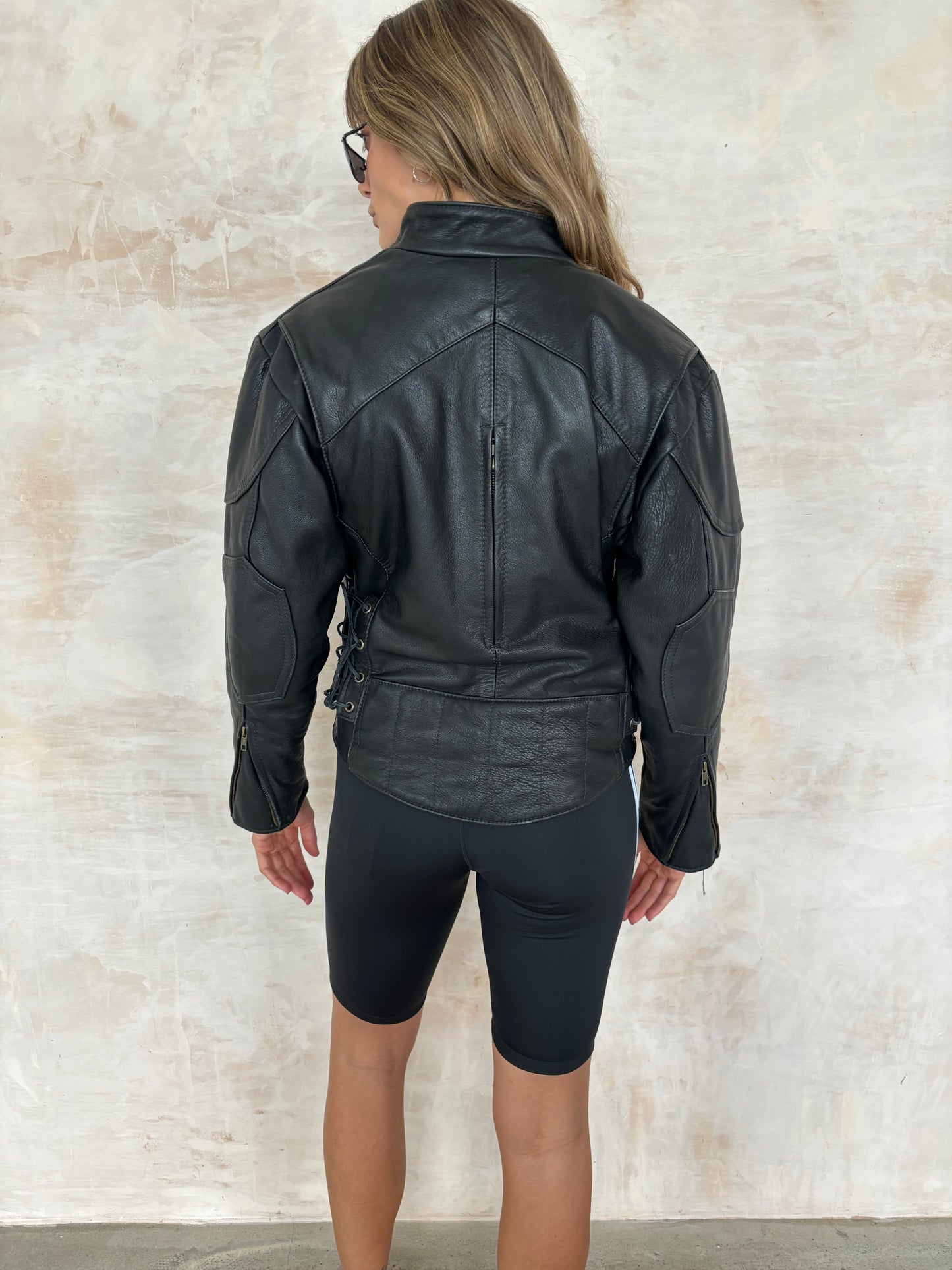 Vintage Black Leather Biker Jacket