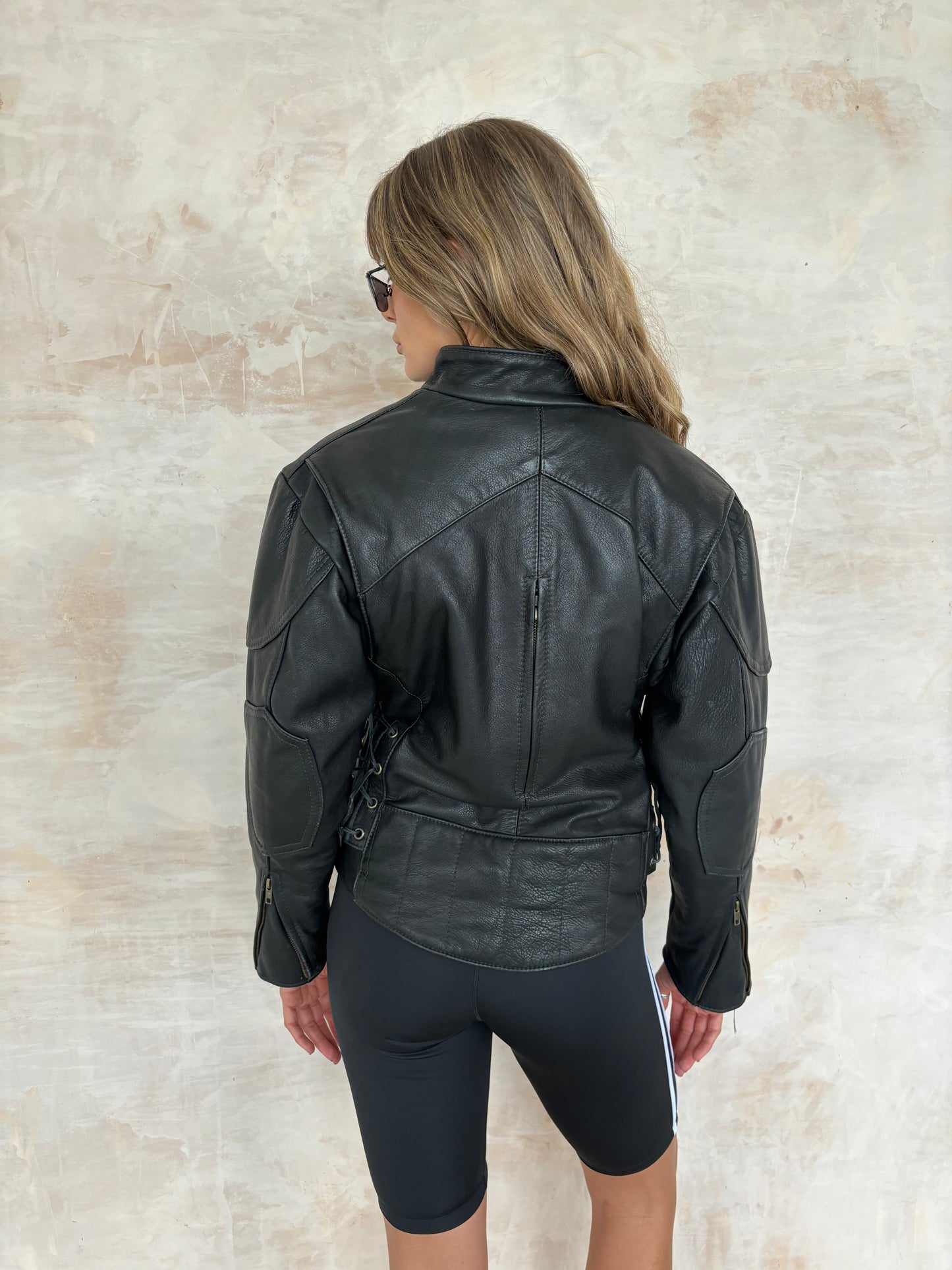 Vintage Black Leather Biker Jacket